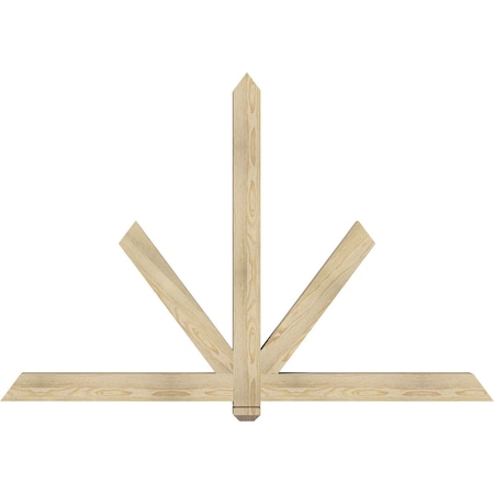 Ekena Millwork Kennewick Rough Sawn Timber Gable Bracket, Douglas Fir, 72"W x 48"H x 4"D x 4"F, 16/12 Pitch GBW072X48X0404KEN00RDF
